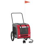 Petshop - Accesorii petshop - Culcusuri si custi - Genti si articole transport - Remorca bicicleta animale companie, rosu/gri textil oxford/fier - Infinity.ro