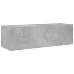 Casa si Gradina - Mobilier - Comode si corpuri - Comode - Comoda TV de perete cu lumini LED, gri beton, 100x35x31 cm - Infinity.ro