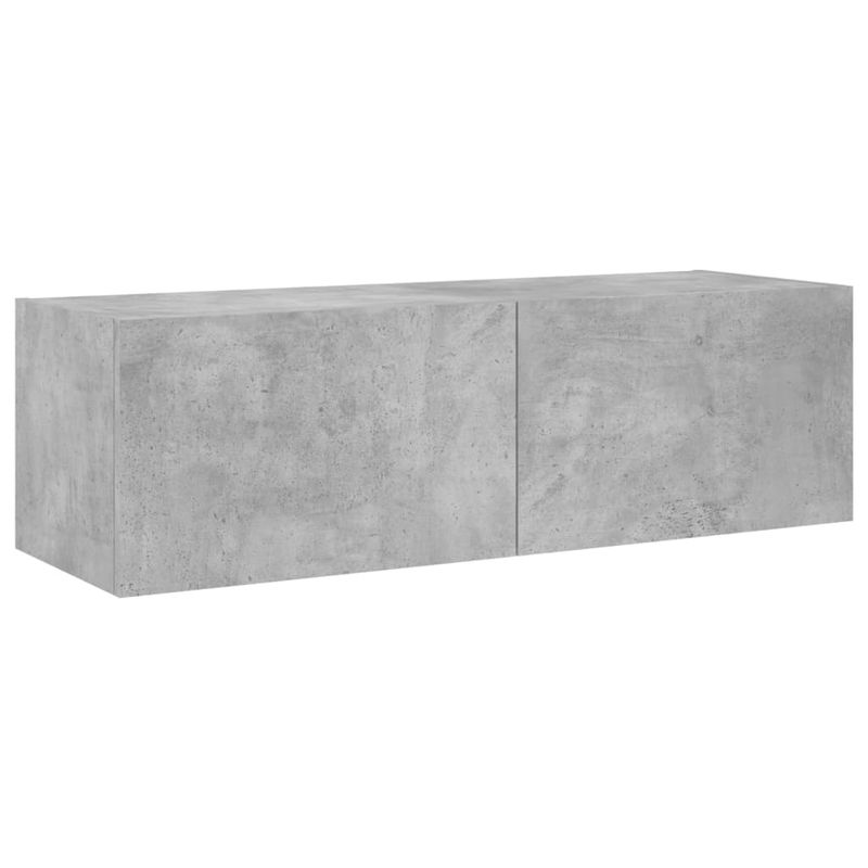 Casa si Gradina - Mobilier - Comode si corpuri - Comode - Comoda TV de perete cu lumini LED, gri beton, 100x35x31 cm - Infinity.ro