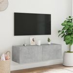 Casa si Gradina - Mobilier - Comode si corpuri - Comode - Comoda TV de perete cu lumini LED, gri beton, 100x35x31 cm - Infinity.ro