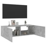 Casa si Gradina - Mobilier - Comode si corpuri - Comode - Comoda TV de perete cu lumini LED, gri beton, 100x35x31 cm - Infinity.ro