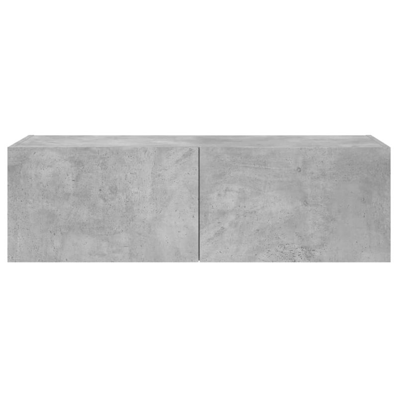 Casa si Gradina - Mobilier - Comode si corpuri - Comode - Comoda TV de perete cu lumini LED, gri beton, 100x35x31 cm - Infinity.ro