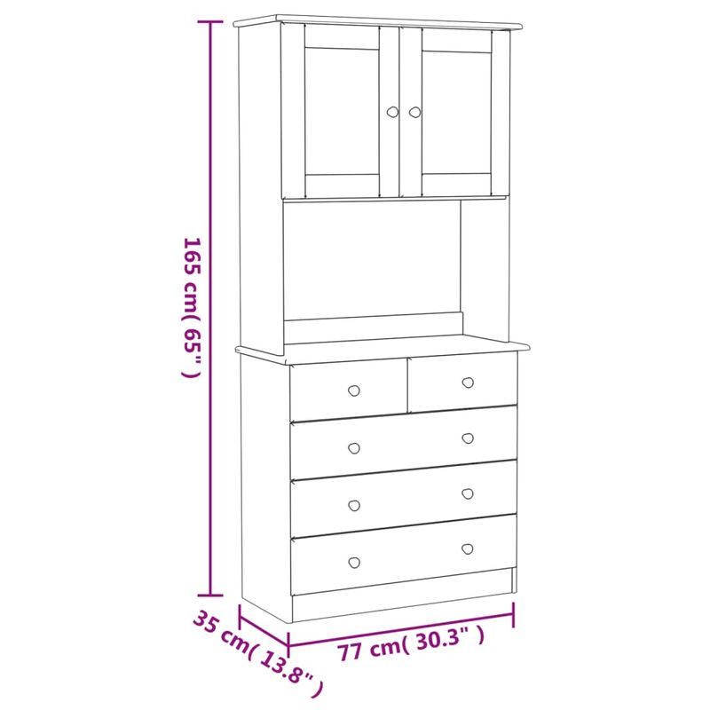 Casa si Gradina - Mobilier - Comode si corpuri - Corpuri bucatarie - Dulap inalt ALTA, 77x35x73 cm, lemn masiv de pin - Infinity.ro