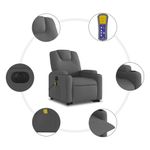 Ingrijire personala si Cosmetice - Sanatate si wellness - Articole wellness - Fotolii de masaj - Fotoliu electric masaj rabatabil cu ridicare, gri inchis textil - Infinity.ro