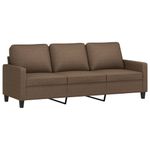 Casa si Gradina - Mobilier - Seturi de mobilier - Seturi living - Set de canapele cu perne, 3 piese, maro, textil - Infinity.ro