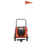 Petshop - Accesorii petshop - Culcusuri si custi - Genti si articole transport - Remorca bicicleta animale companie portocaliu/negru oxford/fier - Infinity.ro