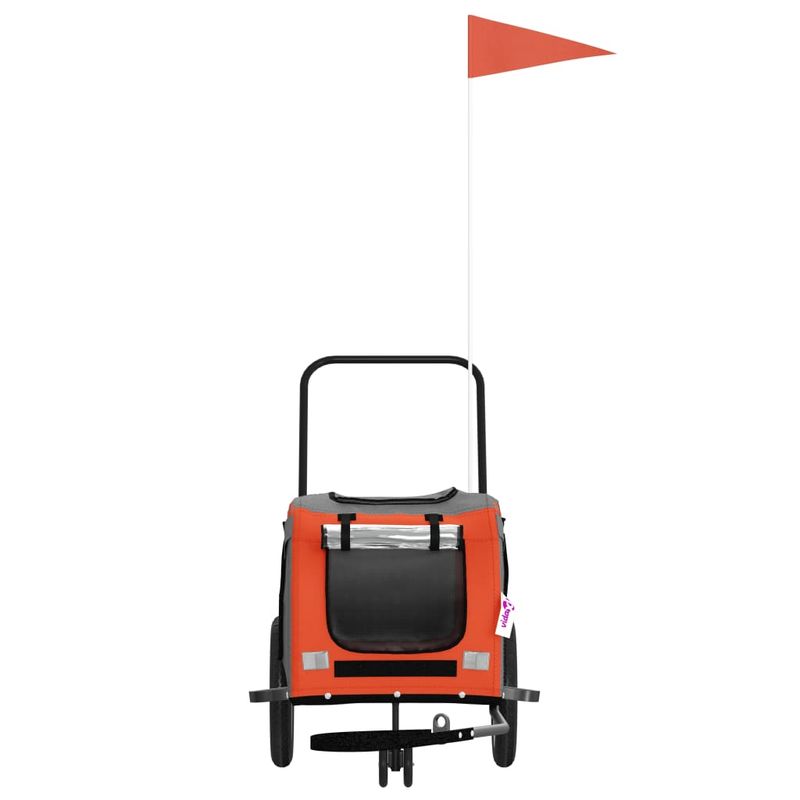 Petshop - Accesorii petshop - Culcusuri si custi - Genti si articole transport - Remorca bicicleta animale companie portocaliu/negru oxford/fier - Infinity.ro