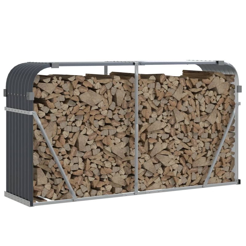 Casa si Gradina - Termice - Sobe, Seminee si accesorii - Accesorii seminee si sobe - Suport de busteni, antracit, 180x45x100 cm, otel galvanizat - Infinity.ro