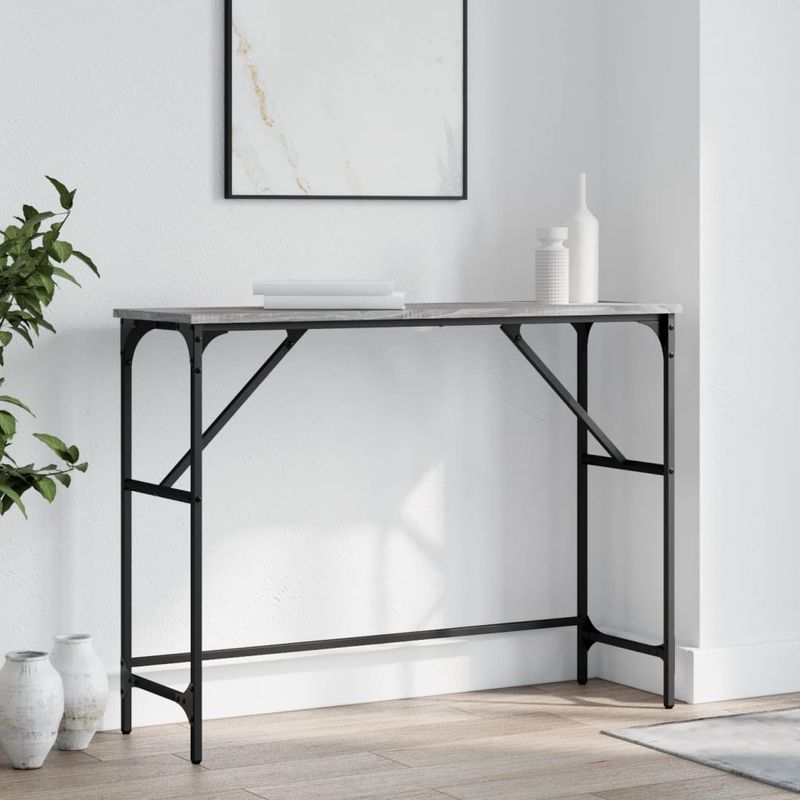 Casa si Gradina - Mobilier - Comode si corpuri - Console - Masuta consola, gri sonoma, 100x32x75 cm, lemn prelucrat - Infinity.ro