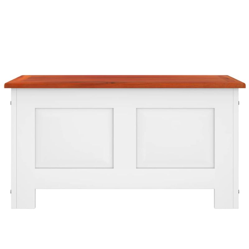 Casa si Gradina - Mobilier - Organizare si depozitare - Cutii depozitare - Cufar de depozitare cu capac, maro și alb, lemn masiv de acacia, mărime 70x35x37 cm - Infinity.ro