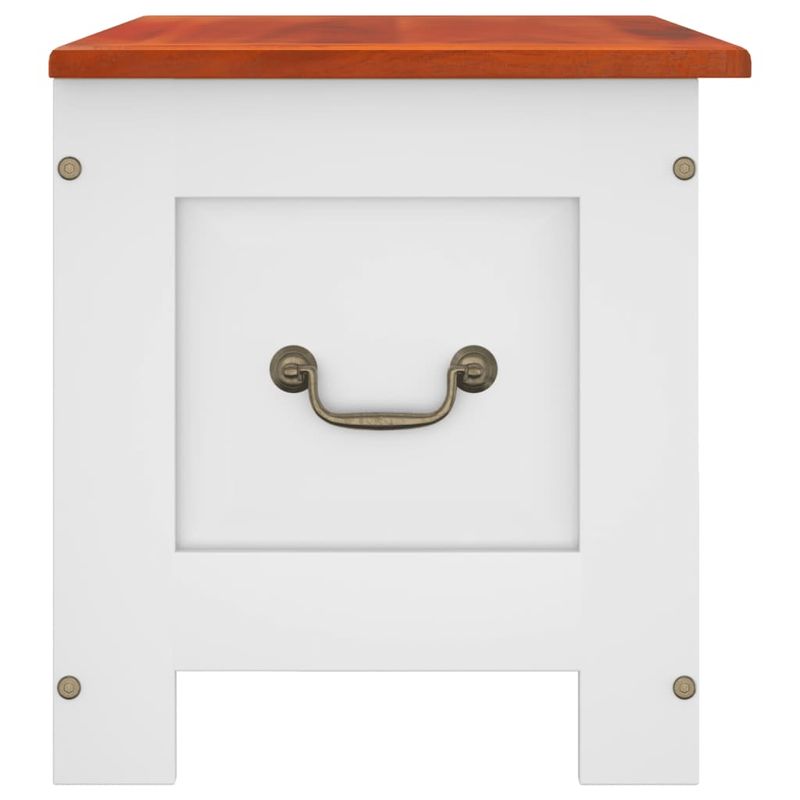 Casa si Gradina - Mobilier - Organizare si depozitare - Cutii depozitare - Cufar de depozitare cu capac, maro și alb, lemn masiv de acacia, mărime 70x35x37 cm - Infinity.ro