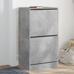 Casa si Gradina - Mobilier - Organizare si depozitare - Organizator incaltaminte - Dulap de pantofi 2 sertare rabatabile, gri beton, 60x42x108 cm - Infinity.ro