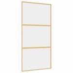 Casa si Gradina - Constructii - Usi interior, exterior si garaj - Usi garaj - Usa glisanta, auriu, 102,5x205 cm, sticla ESG mata si aluminiu - Infinity.ro