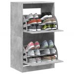 Casa si Gradina - Mobilier - Organizare si depozitare - Organizator incaltaminte - Dulap de pantofi 2 sertare rabatabile, gri beton, 60x42x108 cm - Infinity.ro