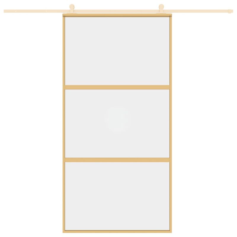 Casa si Gradina - Constructii - Usi interior, exterior si garaj - Usi garaj - Usa glisanta, auriu, 102,5x205 cm, sticla ESG mata si aluminiu - Infinity.ro