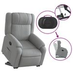 Casa si Gradina - Mobilier - Scaune si fotolii - Fotolii - Fotoliu rabatabil cu ridicare, gri deschis, material textil - Infinity.ro