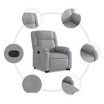 Casa si Gradina - Mobilier - Scaune si fotolii - Fotolii - Fotoliu rabatabil cu ridicare, gri deschis, material textil - Infinity.ro
