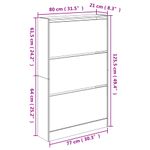 Casa si Gradina - Mobilier - Organizare si depozitare - Organizator incaltaminte - Pantofar, gri beton, 80x21x125,5 cm, lemn prelucrat - Infinity.ro