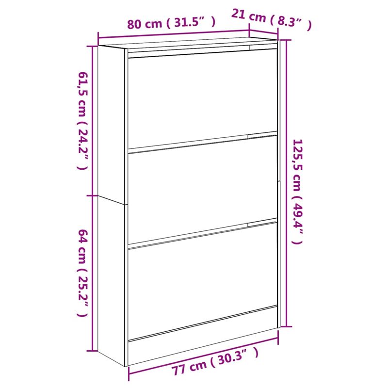 Casa si Gradina - Mobilier - Organizare si depozitare - Organizator incaltaminte - Pantofar, gri beton, 80x21x125,5 cm, lemn prelucrat - Infinity.ro