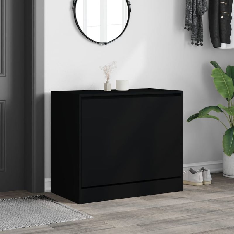 Casa si Gradina - Mobilier - Organizare si depozitare - Organizator incaltaminte - Pantofar, negru, 80x42x69 cm, lemn prelucrat - Infinity.ro