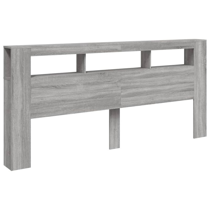 Casa si Gradina - Mobilier - Paturi si accesorii - Accesorii paturi - Tablie de pat cu LED, gri sonoma, 220x18,5x103,5 cm, lemn - Infinity.ro