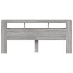 Casa si Gradina - Mobilier - Paturi si accesorii - Accesorii paturi - Tablie de pat cu LED, gri sonoma, 220x18,5x103,5 cm, lemn - Infinity.ro