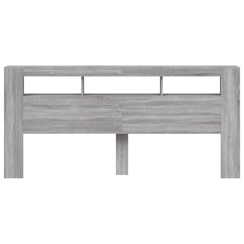 Casa si Gradina - Mobilier - Paturi si accesorii - Accesorii paturi - Tablie de pat cu LED, gri sonoma, 220x18,5x103,5 cm, lemn - Infinity.ro