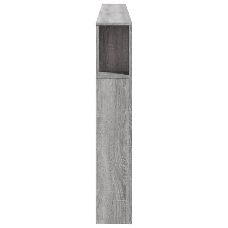 Casa si Gradina - Mobilier - Paturi si accesorii - Accesorii paturi - Tablie de pat cu LED, gri sonoma, 220x18,5x103,5 cm, lemn - Infinity.ro