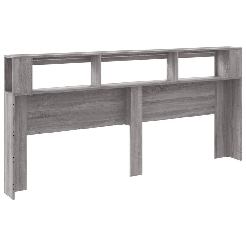 Casa si Gradina - Mobilier - Paturi si accesorii - Accesorii paturi - Tablie de pat cu LED, gri sonoma, 220x18,5x103,5 cm, lemn - Infinity.ro