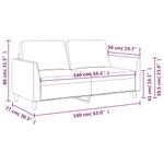 Casa si Gradina - Mobilier - Canapele si coltare - Canapele - Canapea cu 2 locuri, gri, 140 cm, piele ecologica - Infinity.ro