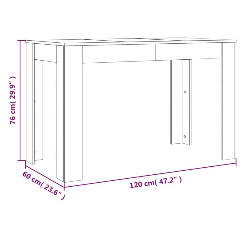 Casa si Gradina - Mobilier - Mese si birouri - Mese bucatarie si dining - Masa de bucatarie, stejar fumuriu, 120x60x76 cm, lemn prelucrat - Infinity.ro