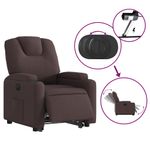 Casa si Gradina - Mobilier - Scaune si fotolii - Fotolii - Fotoliu electric rabatabil cu ridicare, maro inchis, textil - Infinity.ro