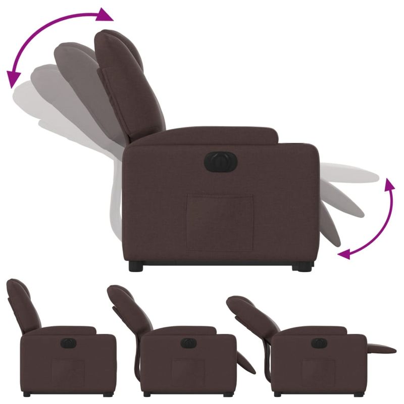 Casa si Gradina - Mobilier - Scaune si fotolii - Fotolii - Fotoliu electric rabatabil cu ridicare, maro inchis, textil - Infinity.ro