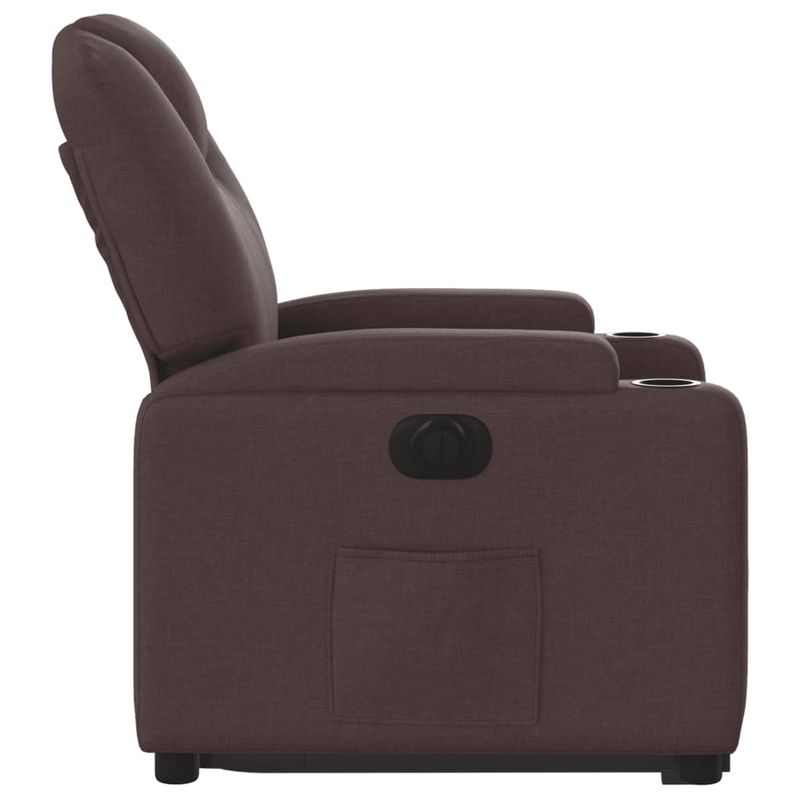 Casa si Gradina - Mobilier - Scaune si fotolii - Fotolii - Fotoliu electric rabatabil cu ridicare, maro inchis, textil - Infinity.ro