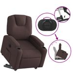 Casa si Gradina - Mobilier - Scaune si fotolii - Fotolii - Fotoliu electric rabatabil cu ridicare, maro inchis, textil - Infinity.ro