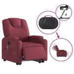 Ingrijire personala si Cosmetice - Sanatate si wellness - Articole wellness - Fotolii de masaj - Fotoliu de masaj electric rabatabil cu ridicare rosu vin textil - Infinity.ro
