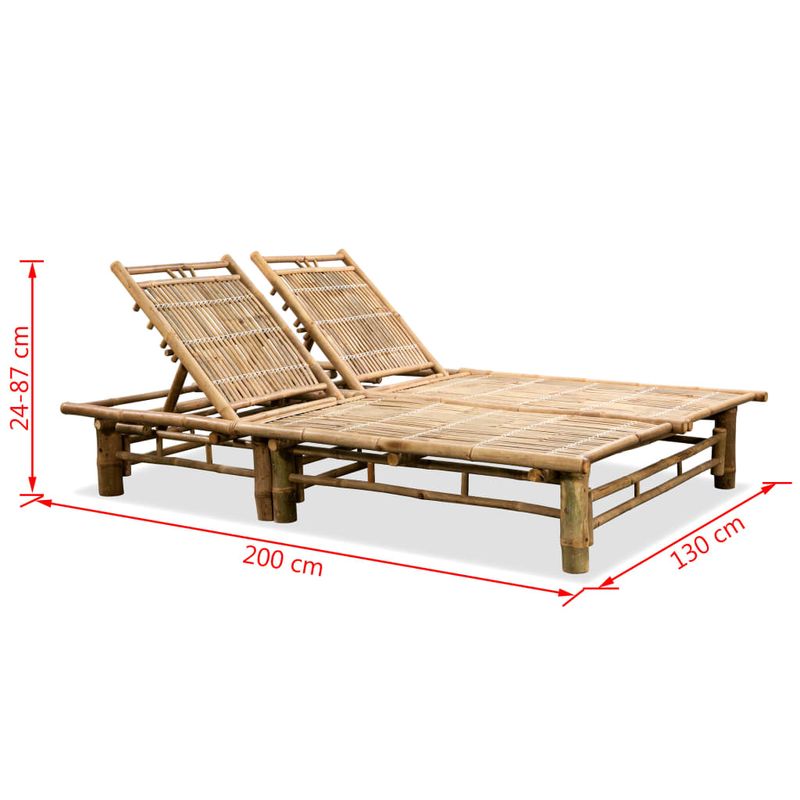 Casa si Gradina - Gradina si terasa - Mobilier exterior - Scaune si sezlonguri gradina - Sezlong de plaja pentru 2 persoane, bambus - Infinity.ro