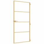 Casa si Gradina - Constructii - Usi interior, exterior si garaj - Usi garaj - Usa interioara Slim auriu 93x201,5cm sticla securizata/aluminiu, auriu și mat, model 3 bare orizontale - Infinity.ro