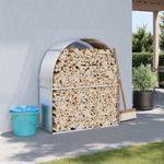 Casa si Gradina - Termice - Sobe, Seminee si accesorii - Accesorii seminee si sobe - Suport pentru busteni, argintiu, 120x45x140 cm, otel galvanizat - Infinity.ro