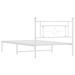 Casa si Gradina - Mobilier - Paturi si accesorii - Paturi - Cadru de pat din metal cu tablie, alb, 107x203 cm - Infinity.ro
