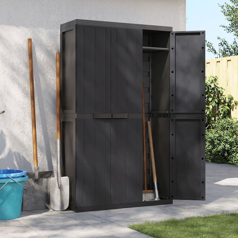 Casa si Gradina - Mobilier - Dulapuri si sifoniere - Dulapuri - Dulap depozitare de exterior, negru, 97x37x165 cm, PP - Infinity.ro