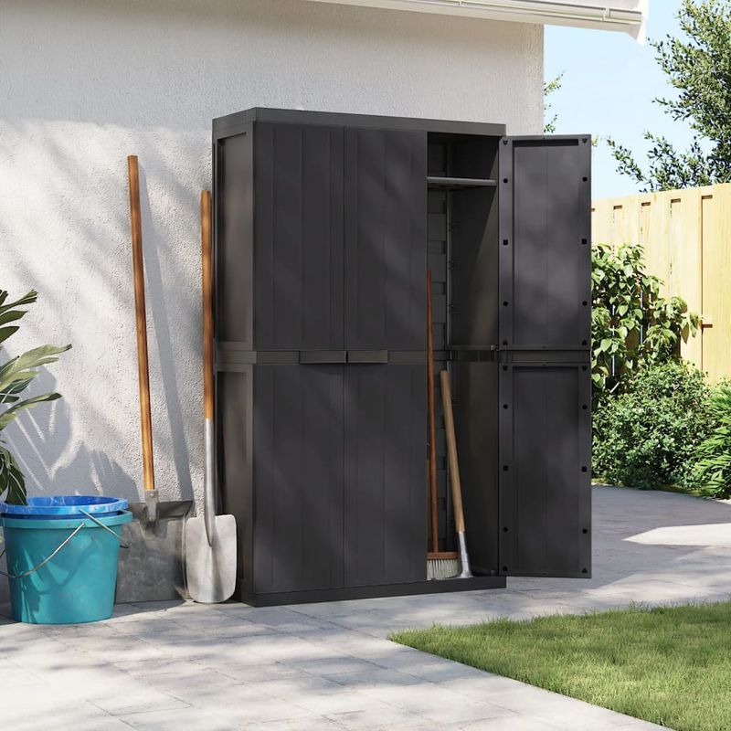 Casa si Gradina - Mobilier - Dulapuri si sifoniere - Dulapuri - Dulap depozitare de exterior, negru, 97x37x165 cm, PP - Infinity.ro