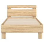 Casa si Gradina - Mobilier - Paturi si accesorii - Paturi - Cadru de pat cu tablie, stejar sonoma, 90x200 cm lemn prelucrat - Infinity.ro