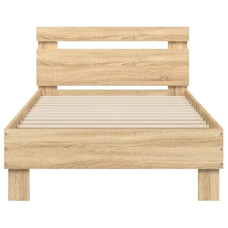 Casa si Gradina - Mobilier - Paturi si accesorii - Paturi - Cadru de pat cu tablie, stejar sonoma, 90x200 cm lemn prelucrat - Infinity.ro
