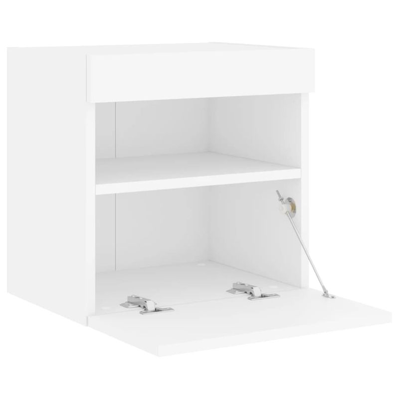 Casa si Gradina - Mobilier - Comode si corpuri - Comode - Comoda TV de perete cu lumini LED, alb, 40x30x40 cm - Infinity.ro