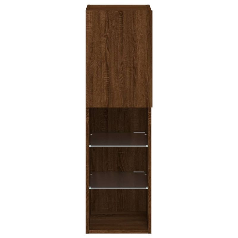Casa si Gradina - Mobilier - Comode si corpuri - Comode - Comoda TV cu lumini LED, stejar maro, 30,5x30x102 cm - Infinity.ro