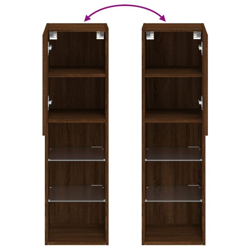 Casa si Gradina - Mobilier - Comode si corpuri - Comode - Comoda TV cu lumini LED, stejar maro, 30,5x30x102 cm - Infinity.ro