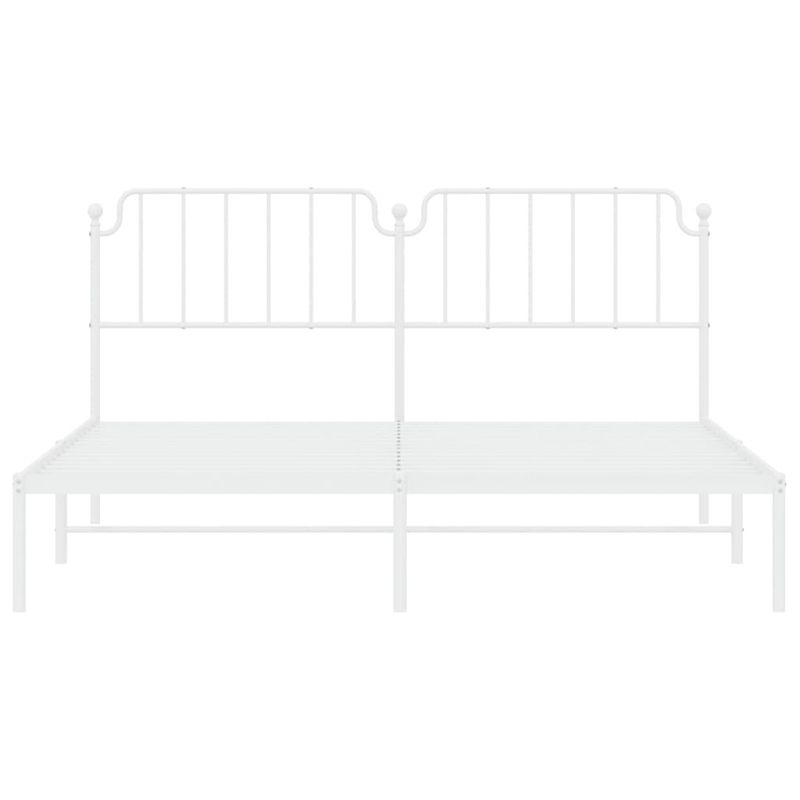 Casa si Gradina - Mobilier - Paturi si accesorii - Paturi - Cadru de pat metalic cu tablie, alb, 183x213 cm - Infinity.ro