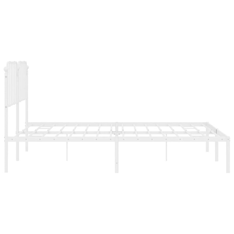 Casa si Gradina - Mobilier - Paturi si accesorii - Paturi - Cadru de pat metalic cu tablie, alb, 183x213 cm - Infinity.ro