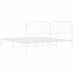 Casa si Gradina - Mobilier - Paturi si accesorii - Paturi - Cadru de pat metalic cu tablie, alb, 183x213 cm - Infinity.ro